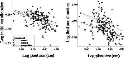 Relationships Between Initialfinal Sex Allocation And Plant Size Under Download Scientific