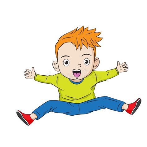 Cartoon Boy Jumping stock vector. Illustration of clip - 47527388