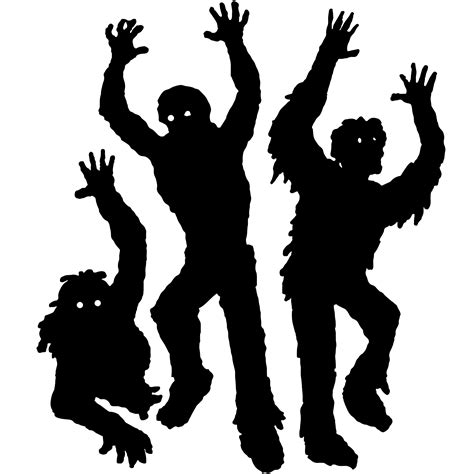 Zombies Silhouette Public Domain Vectors