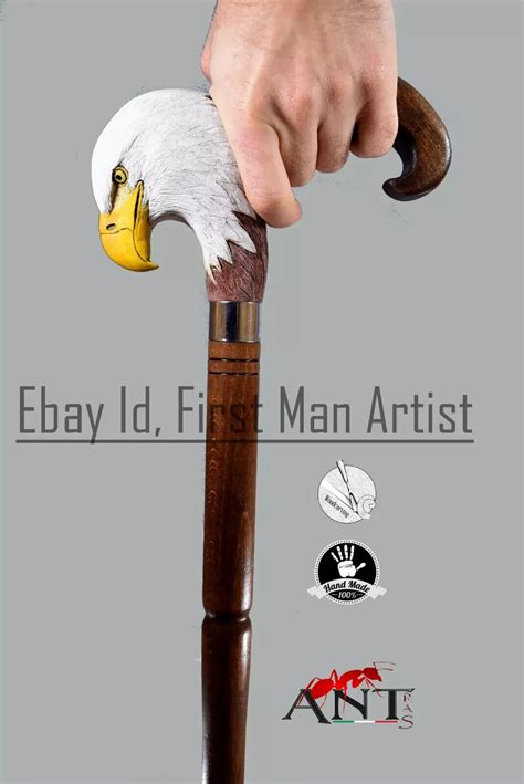 Eagle Head Bird Walking Stick Wooden Hand Carved Bird Gem