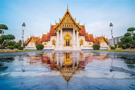 Premium Photo Golden Door Of Marble Buddhist Bangkok Wat