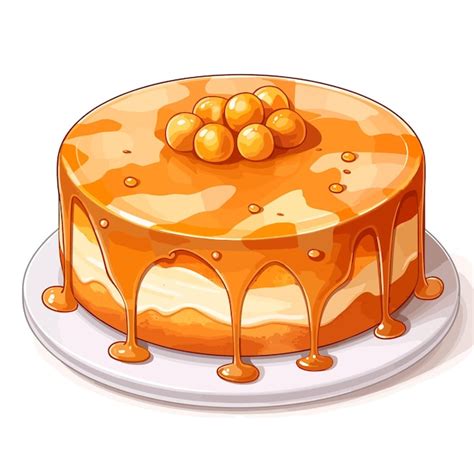 Karamell Macadamia Nuss Kuchen Cartoon Vektor Illustration Premium Vektor