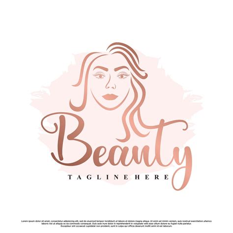 Colección De Diseño De Logotipo De Belleza Con Cara De Mujer Y Elemento