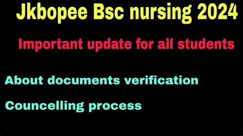 Jkbopee Bsc Nursing Document Verification Kb Krni Ha