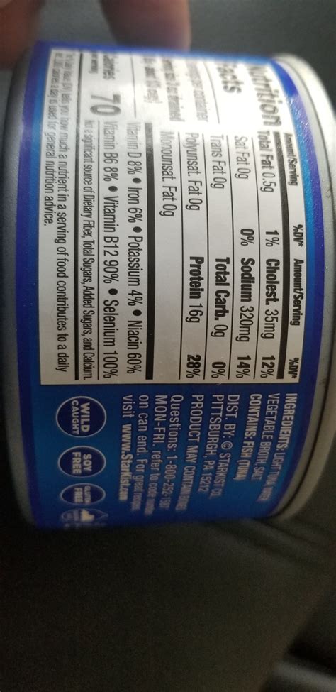 Tuna Fish Can Nutrition Facts