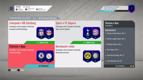 FUT 20 SBC Uefa Marquee Matchups Chelsea V Ajax Cheap No