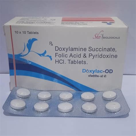 Doxylac Od Doxylamine Succinate Pyridoxine Hcl Folic Acid