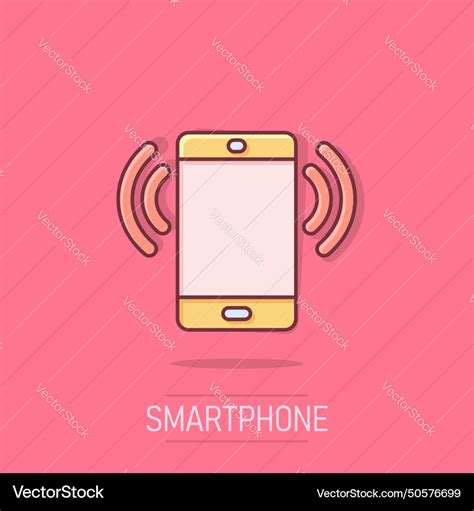 Smartphone Blank Screen Icon In Comic Style Vector Image