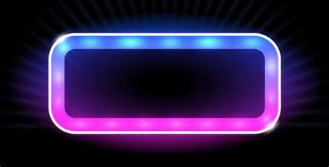 Blue And Violet Neon Color Rectangle Frame Vector Image