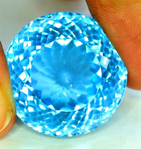 Gema De Topacio Azul Suizo 5330 Cts 21 21 15 Mm Etsy