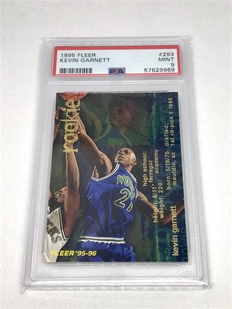 Fleer Rc Kevin Garnett Rookie Graded Mint Psa Ebay