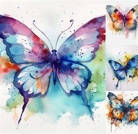 Watercolor Butterfly Png Wall Art To Dream Of Clipart Etsy