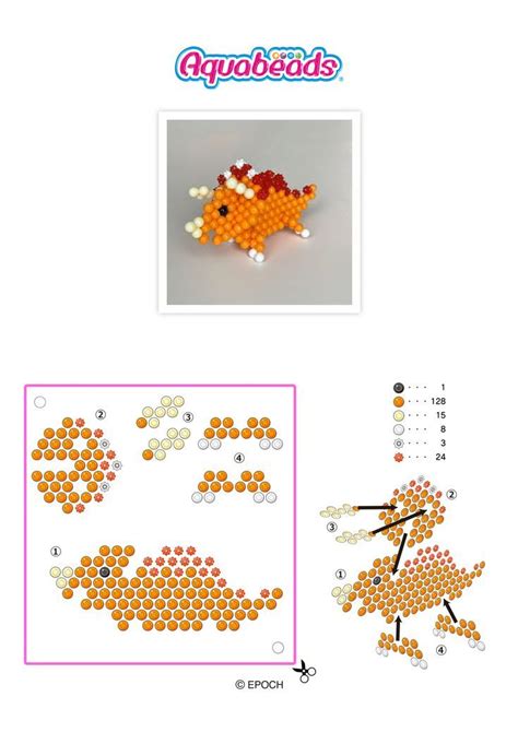 Aquabeads D Triceratops Beaded Jewlery Patterns Pearl Beads