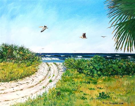 Road To The Beach Painting By Jerry Spangler Fine Art America