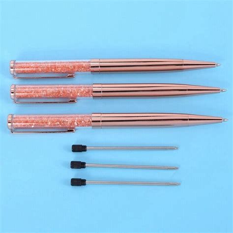 Rose Gold Stift Bling Kristall Kugelschreiber Schwarzer Tintenstift Mit