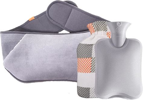 GUROTD Hot Water Bottle With Cover Rubber Warm Hot Water Bag With Soft Plush Waist Cover Belt
