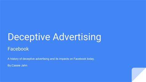 Deceptive Advertising Ppt