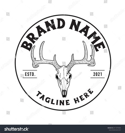 Logo Deer Skull Animal Vector Illustration Stock Vector Royalty Free