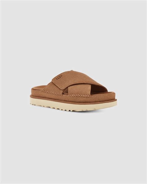 Goldenstar Cross Slide Chestnut Ugg