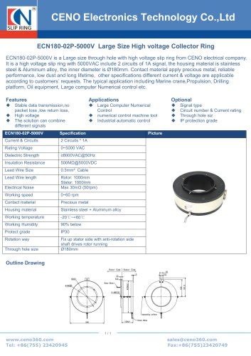 Ceno Waterproof Slip Ring Assembly With Mm Bore Ecn S Ip