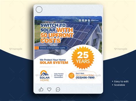 Solar Social Media Banner Design Canva Template Heropik Marketing