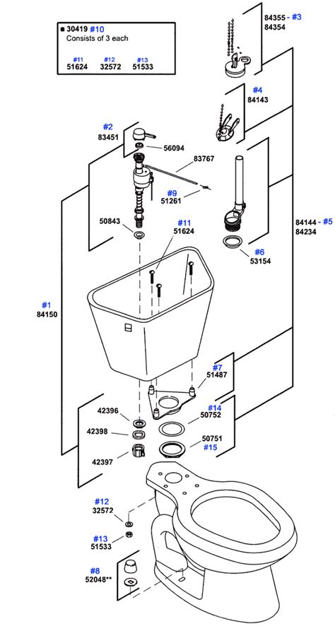 Kohler Wellworth Toilet Repair Parts For 4500 Series Toilets