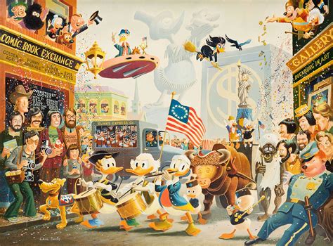 July Fourth In Duckburg Oil Painting By Scrooge Mcduck S Creator Carl