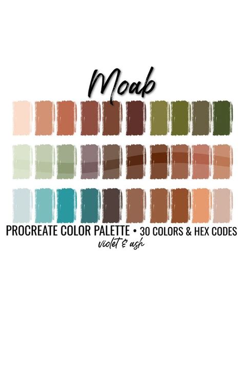 Blush Copper Procreate Palette Color Chart Neutral Procreate Ipad