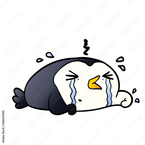 cartoon crying penguin Stock Vector | Adobe Stock