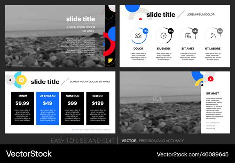 Creative presentation templates with editable Vector Image