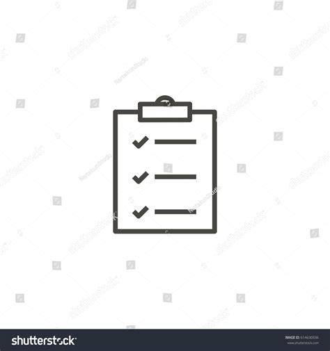 Checklist Outline Icon Vector Stock Vector Royalty Free 614630336