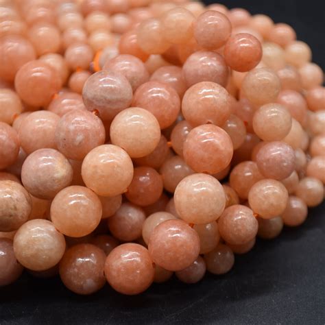 Peach Calcite Round Beads Mm Mm Mm Sizes Strand Natural Semi