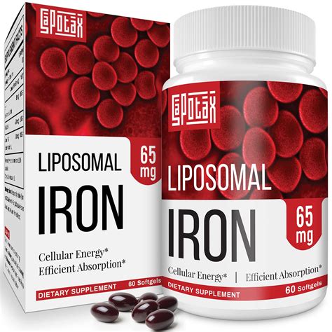 Liposomal Fe Iron Supplement For Women 65 Mg Iron Supplements With Folic Acid