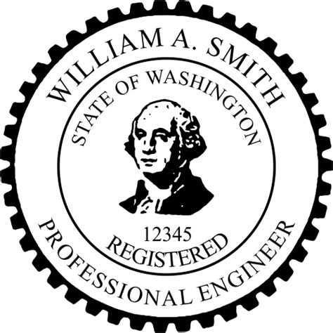 Washington Pre Inked Registered Professional Engineer Stamp Winmark