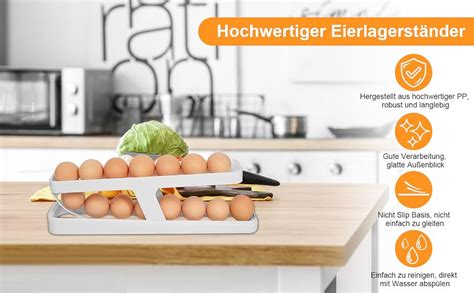 Eierbehälter für Kühlschrank 2 Schichten Automatisch Rollender