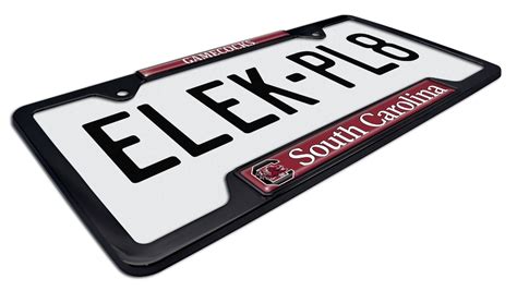 South Carolina Gamecocks Black License Plate Frame Elektroplate