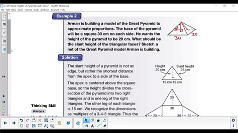 2007 Saxon Math C3 L95 Slant Heights Of Pyramids And Cones Lesson Video