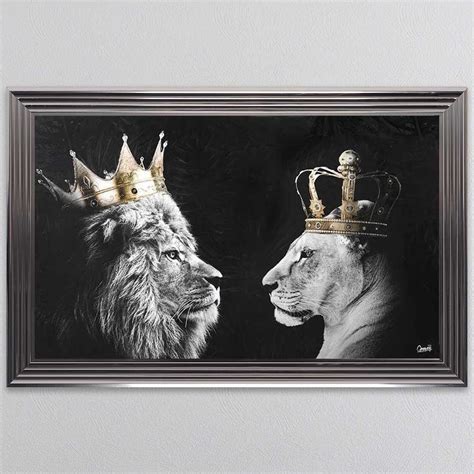 Lion King & Lioness Queen of the Jungle Framed Wall Art - FRAMED ART ...