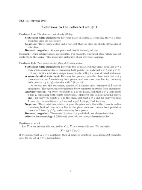 Solutions To The Collected Set 1 Pdf Formalism Deductive