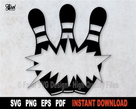 Bowling Pin Svg Cut File Black Bowling Split Monogram Svg Etsy