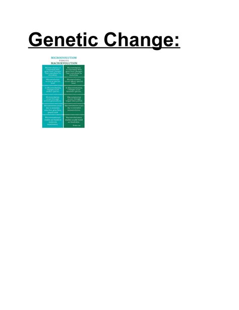 Bio Module 6 Study Notes Genetic Change The Hardy Weinberg Law