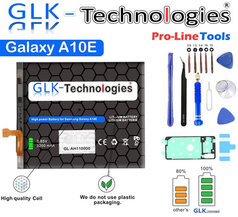 GLK Technologies Akku für Samsung Galaxy A10e A 10e SM A202F Profi Set