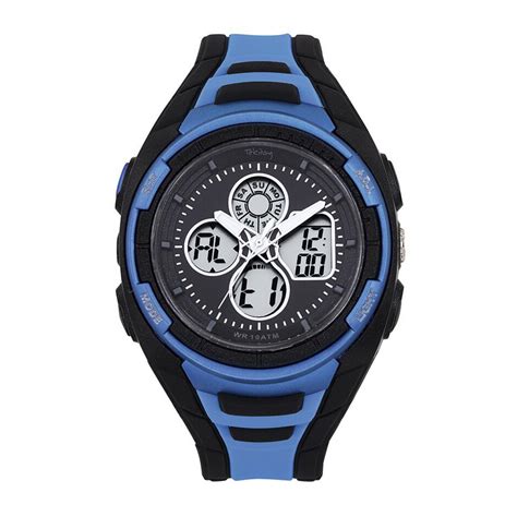 Montre Tekday 655950 Digitale Multifonction Silicone Noir Bleu