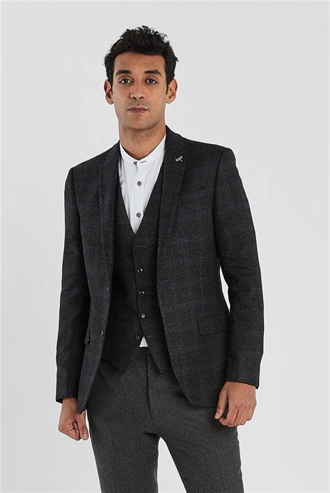 Ted Baker Charcoal Grey Check Slim Fit Suit Suit Direct