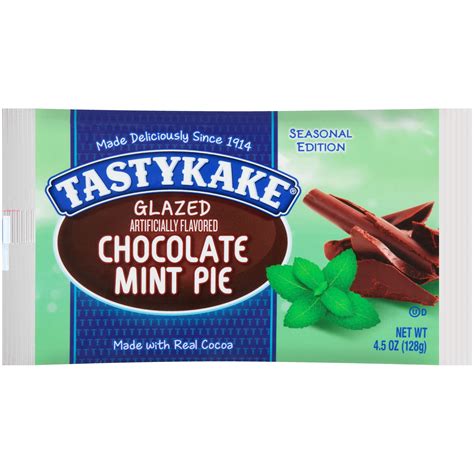 Tastykake Glazed Chocolate Mint Flavored Pie Individually Wrapped