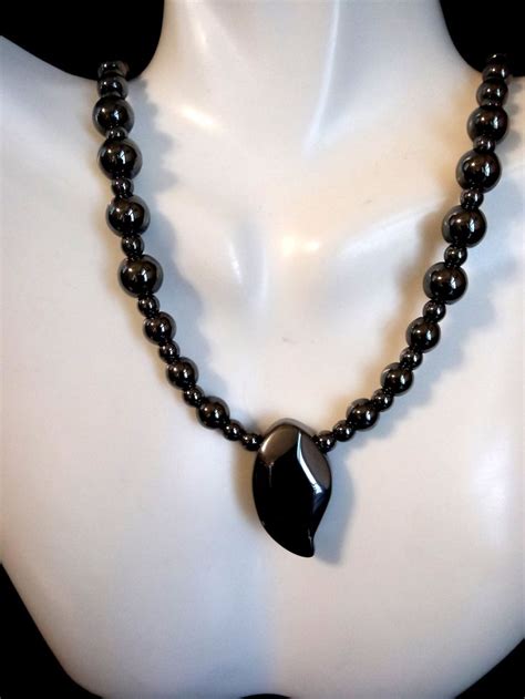 Hematite Pendant Necklace, Hematite Necklaces, Hematite Jewelry, Unisex ...