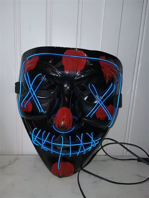 Halloween LED Scary Purge Mask Cosplay Costume Light Gem