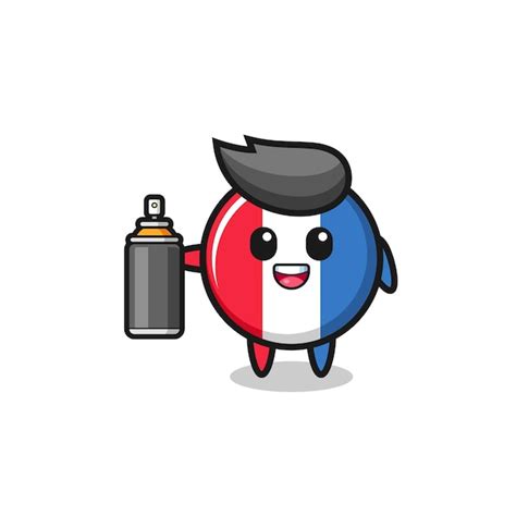 Premium Vector | The cute france flag as a graffiti bomber , cute design