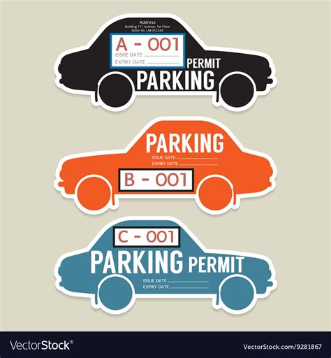 Parking permit card Royalty Free Vector Image - VectorStock