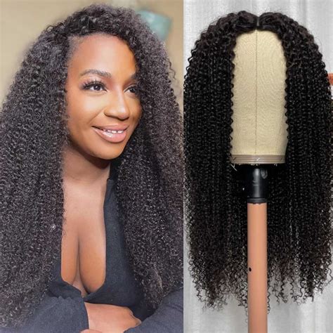 Amazon Beauty Forever Afro Small Kinky Curly V Part Wig Human